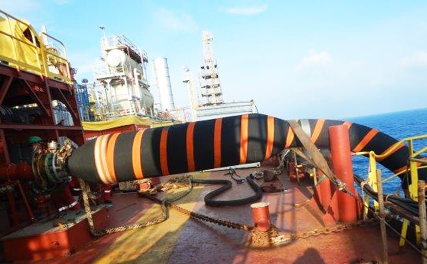 Full String Marine Floating Hose in Natuna Sea 